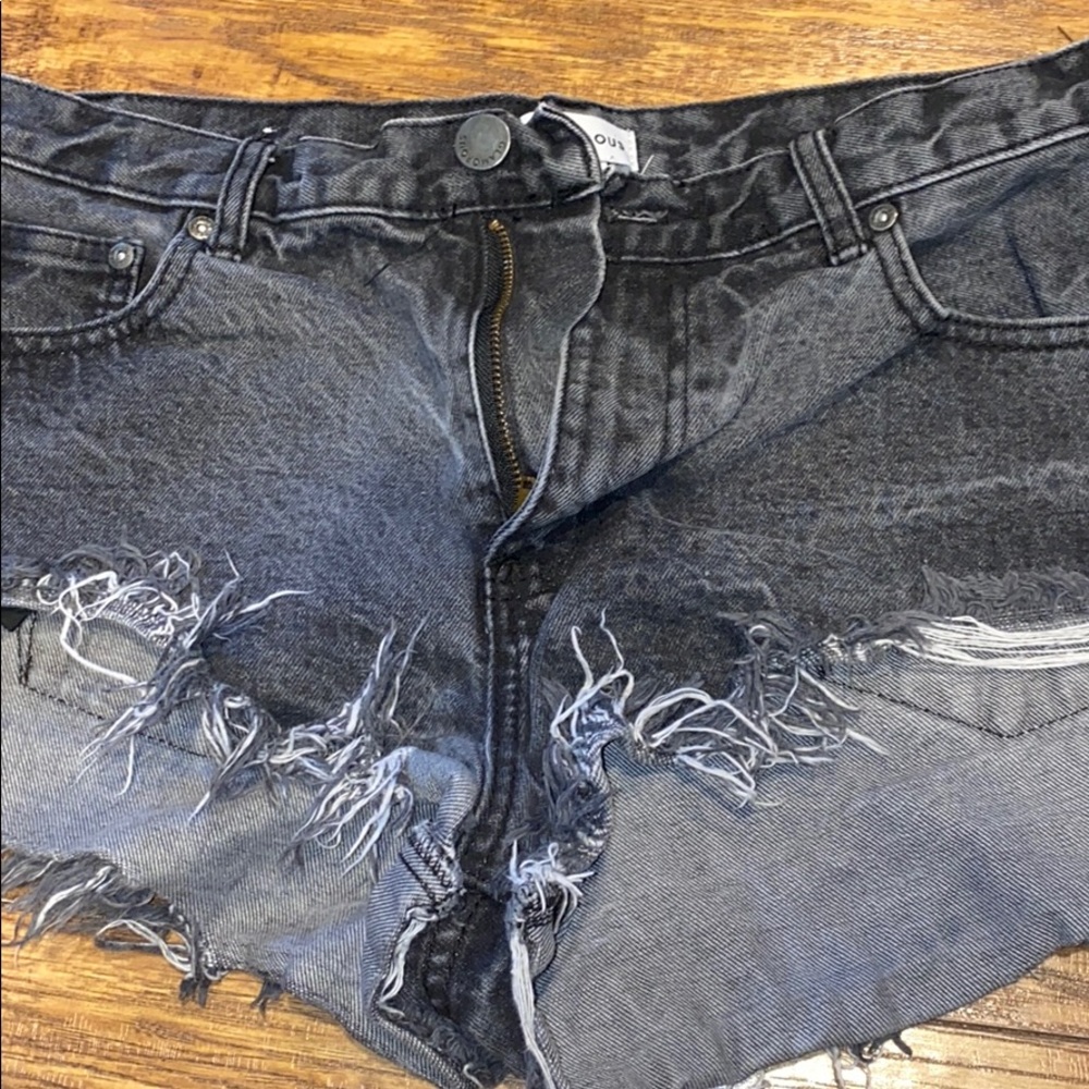 Black Washed Out Short-shorts